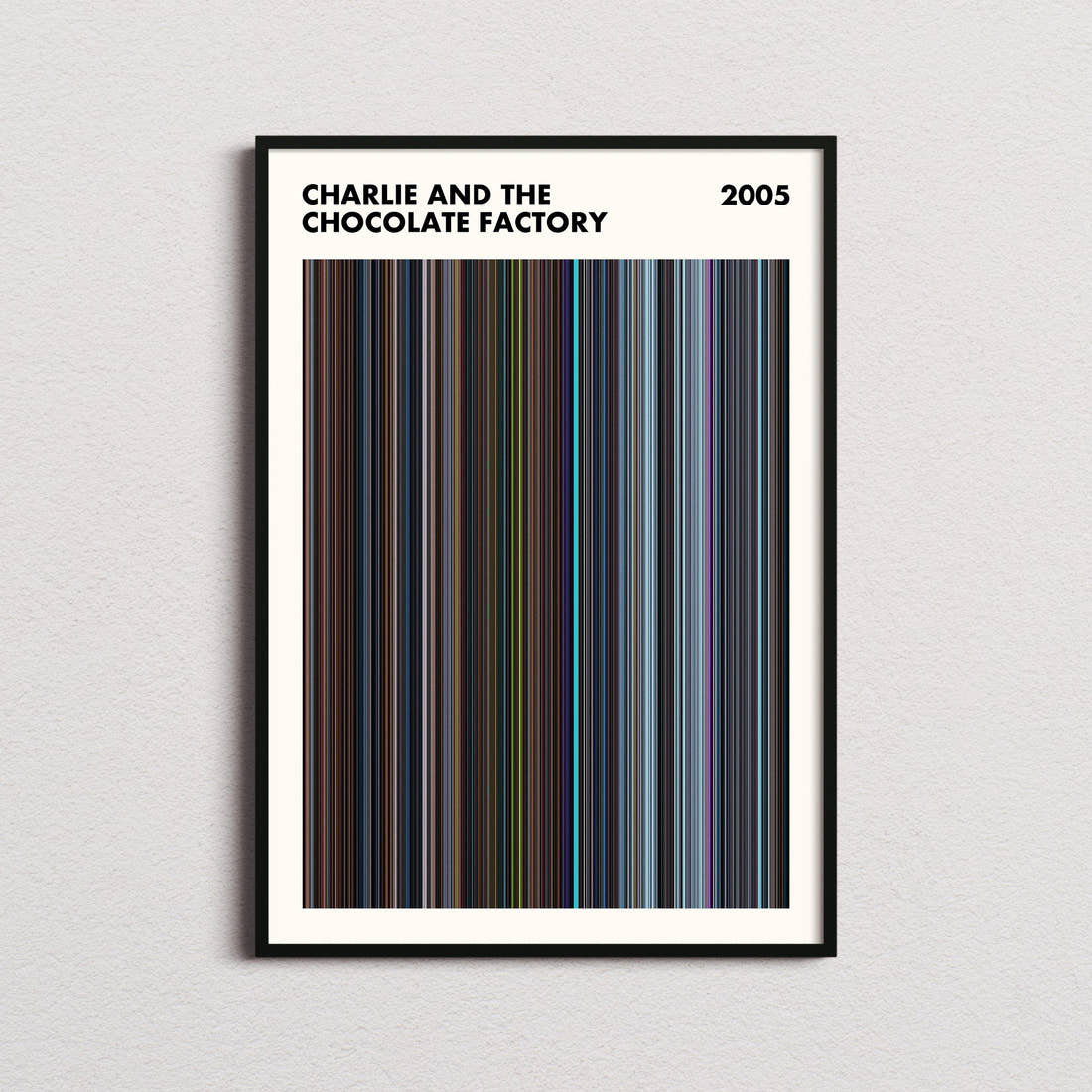 Charlie and the Chocolate Factory Movie Barcode Poster - Simplified