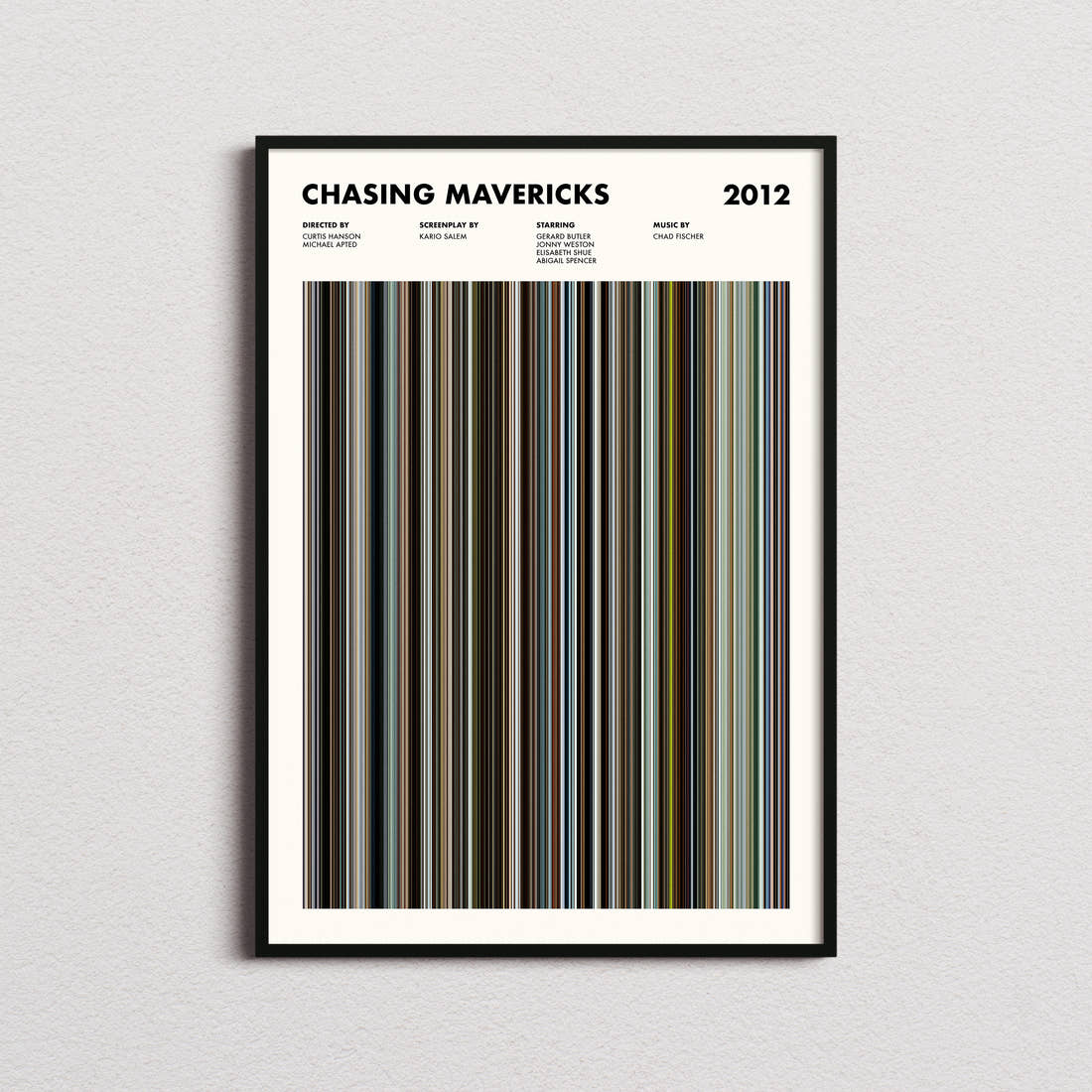 Chasing Mavericks Movie Barcode Poster