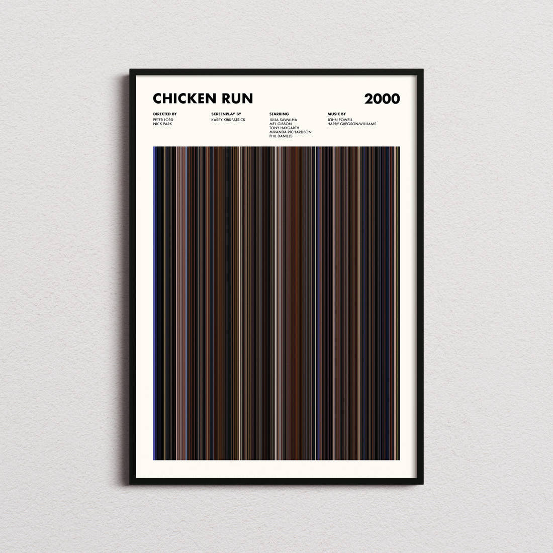 Chicken Run Movie Barcode Poster