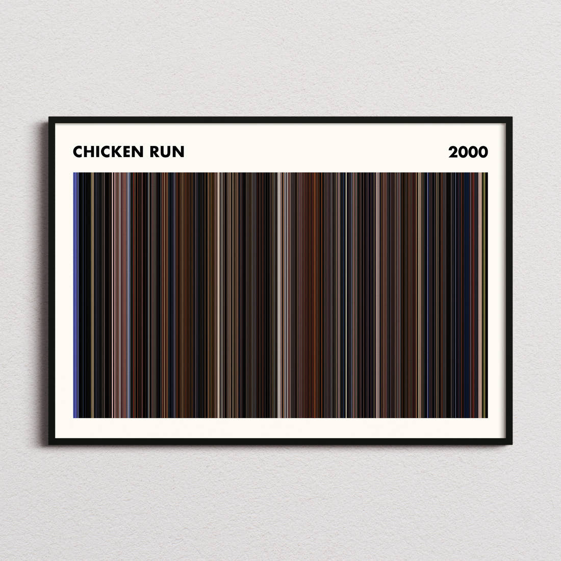 Chicken Run Movie Barcode Poster - Simplified