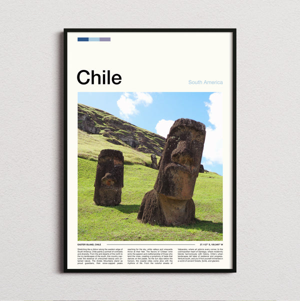 Chile - Moai Statues - Travel Print