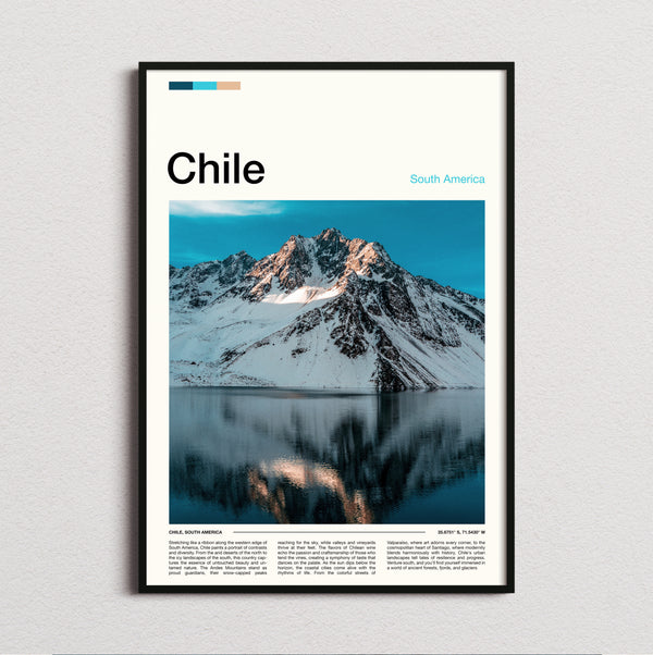 Chile - Mountain Reflection - Travel Print