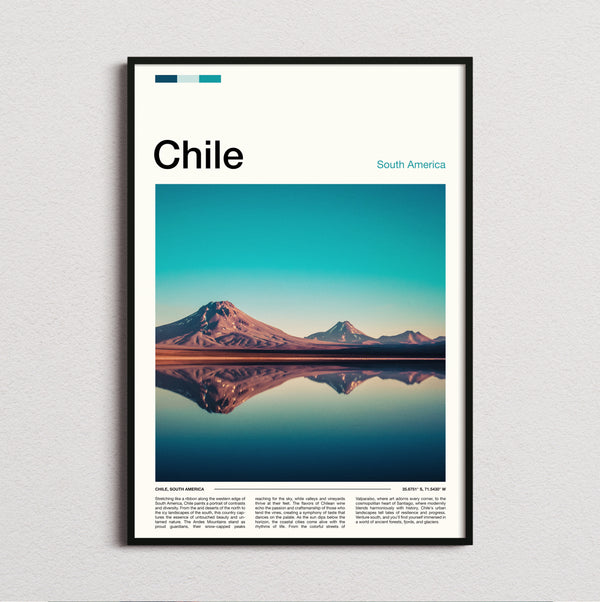 Chile - Volcano Reflection - Travel Print