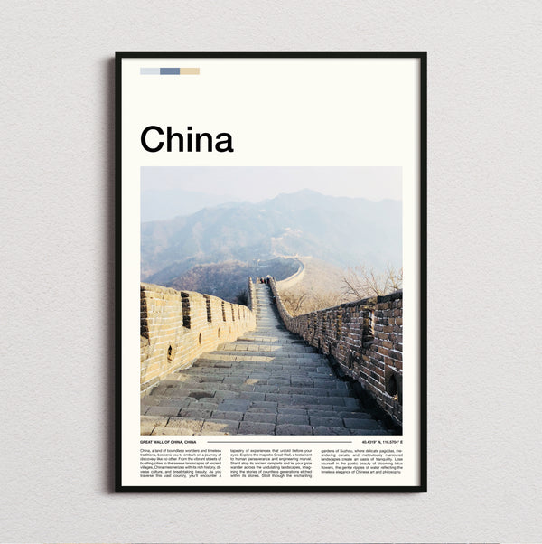 China - Great Wall In Winter Mist - Travel Print