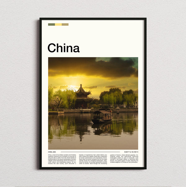 China - Pagoda By The Lake - Travel Print