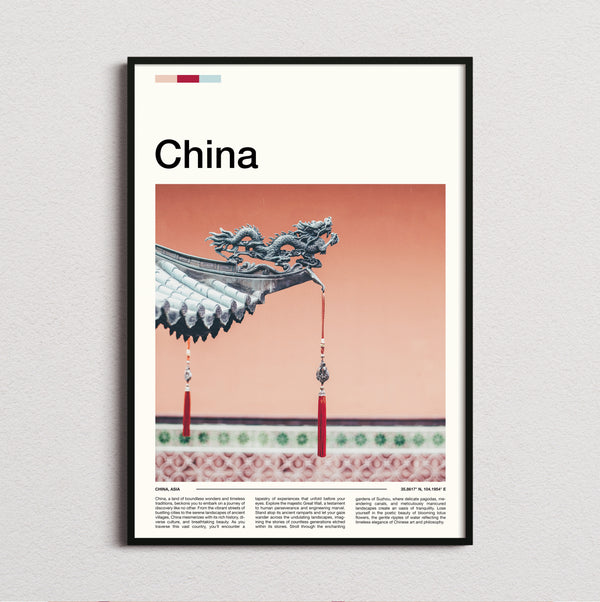 China - Dragon Roof Detail - Travel Print