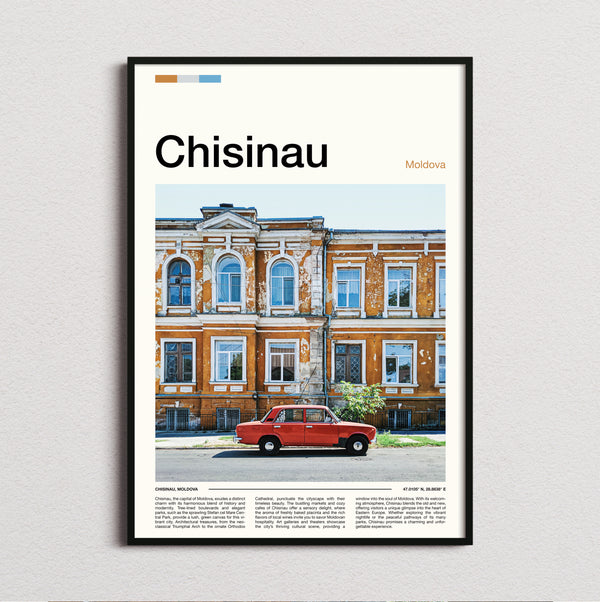 Chisinau - Red Vintage Car - Travel Print