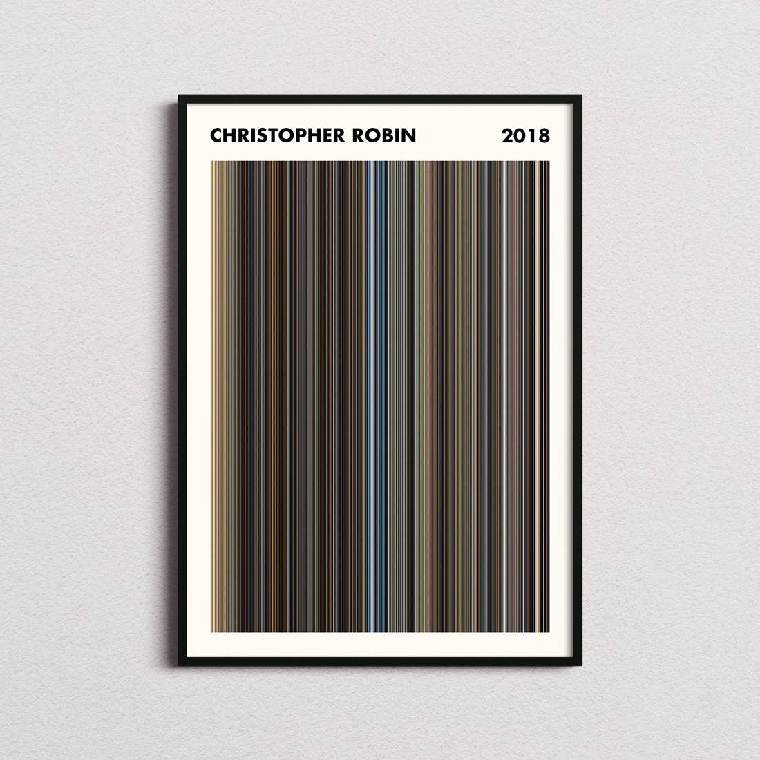 Christopher Robin Movie Barcode Poster - Simplified