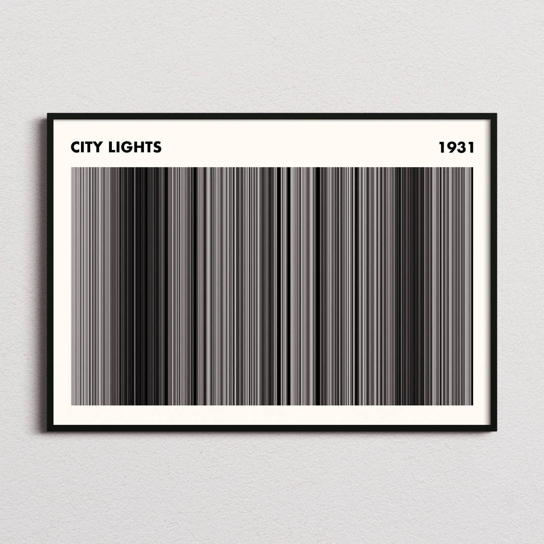 City Lights Movie Barcode Poster - Simplified