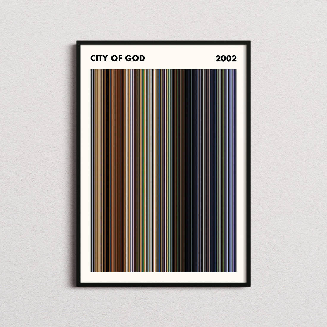 City of God Movie Barcode Poster - Simplified