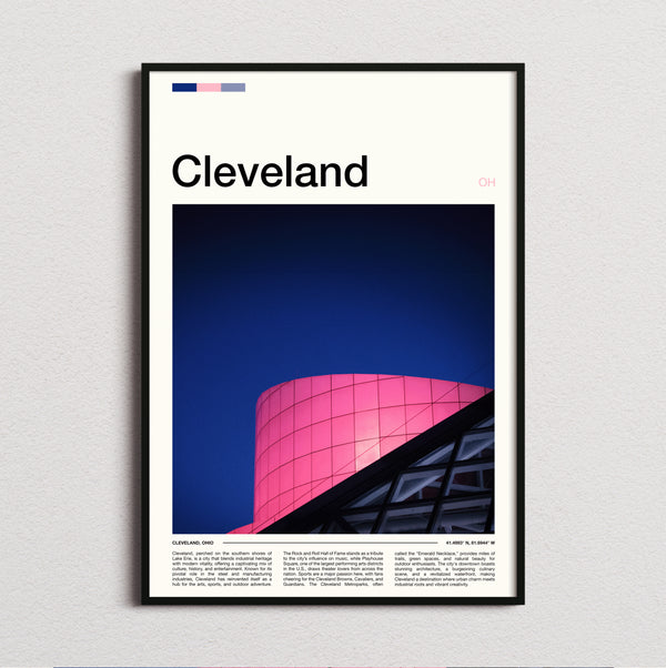 Cleveland - Pink Glass Facade - Travel Print