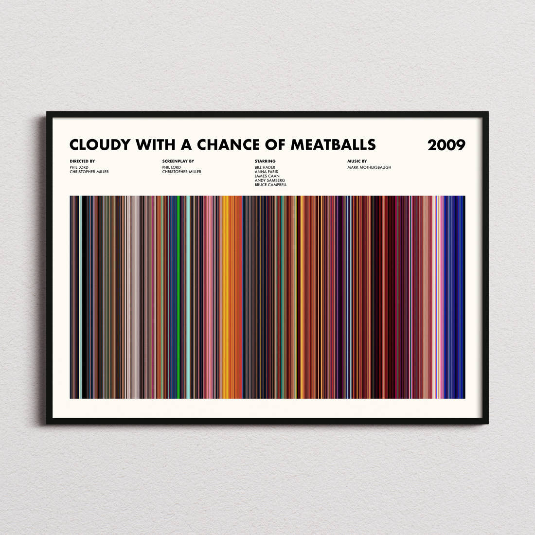 Cloudy with a Chance of Meatballs Movie Barcode Poster