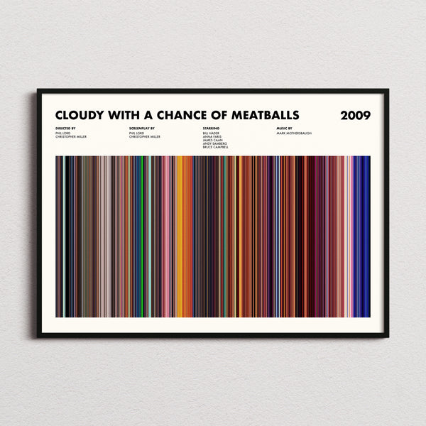 Cloudy with a Chance of Meatballs Movie Barcode Poster