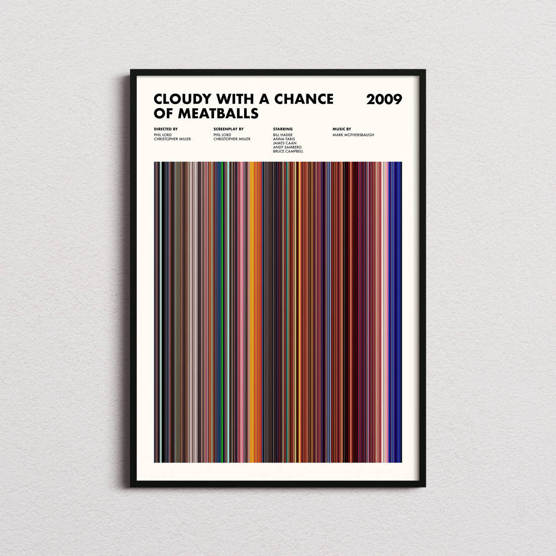 Cloudy with a Chance of Meatballs Movie Barcode Poster