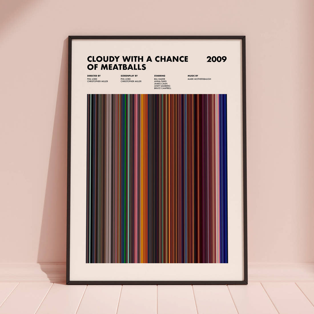 Cloudy with a Chance of Meatballs Movie Barcode Poster