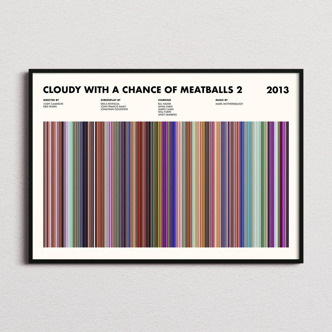 Cloudy with a Chance of Meatballs 2 Movie Barcode Poster
