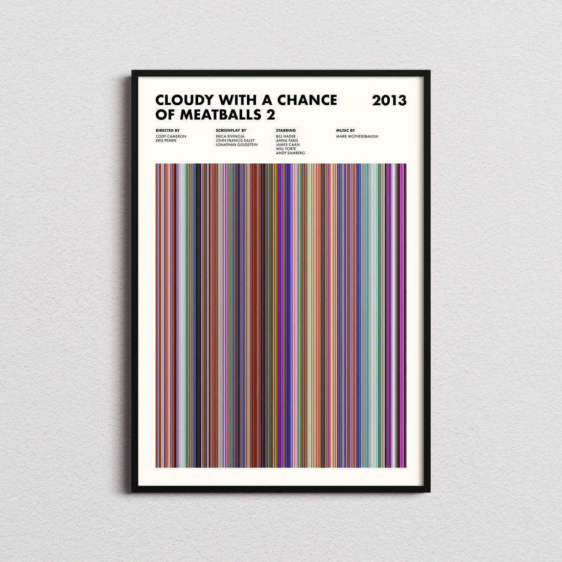 Cloudy with a Chance of Meatballs 2 Movie Barcode Poster