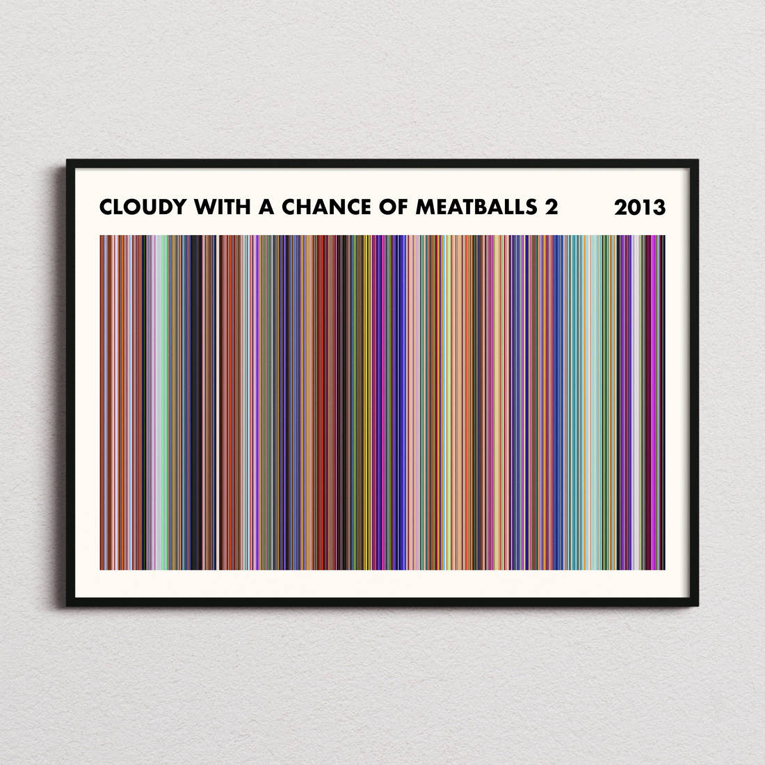 Cloudy with a Chance of Meatballs 2 Movie Barcode Poster - Simplified