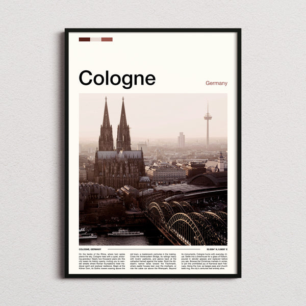 Cologne Cathedral Skyline View Travel Print framed and photographed straight on
