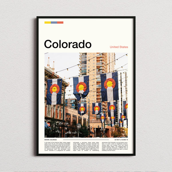 Colorado - Flag Banners Over The Street - Travel Print