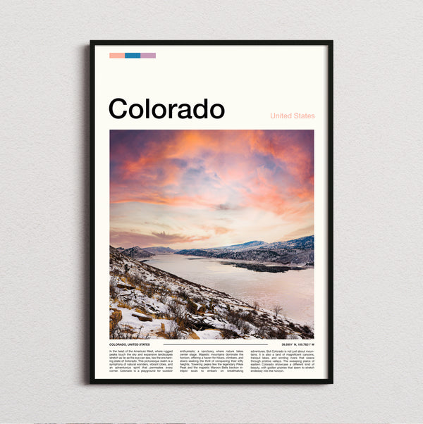 Colorado - Snowy Lake At Sunset - Travel Print