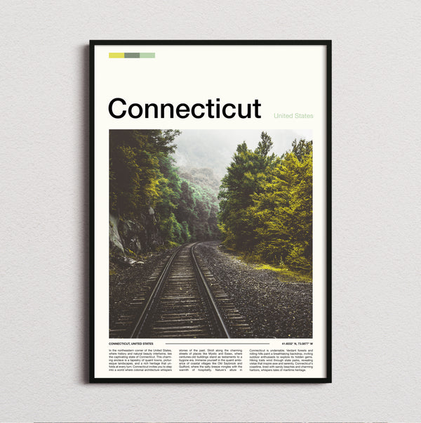 Connecticut - Railway Track - Travel Print