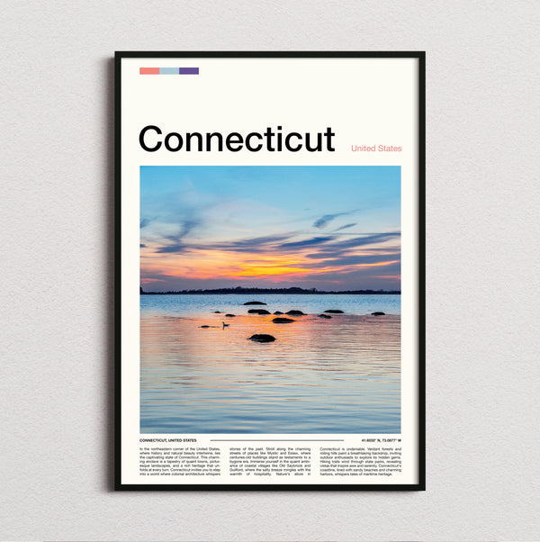 Connecticut - Sunset Over The Water - Travel Print