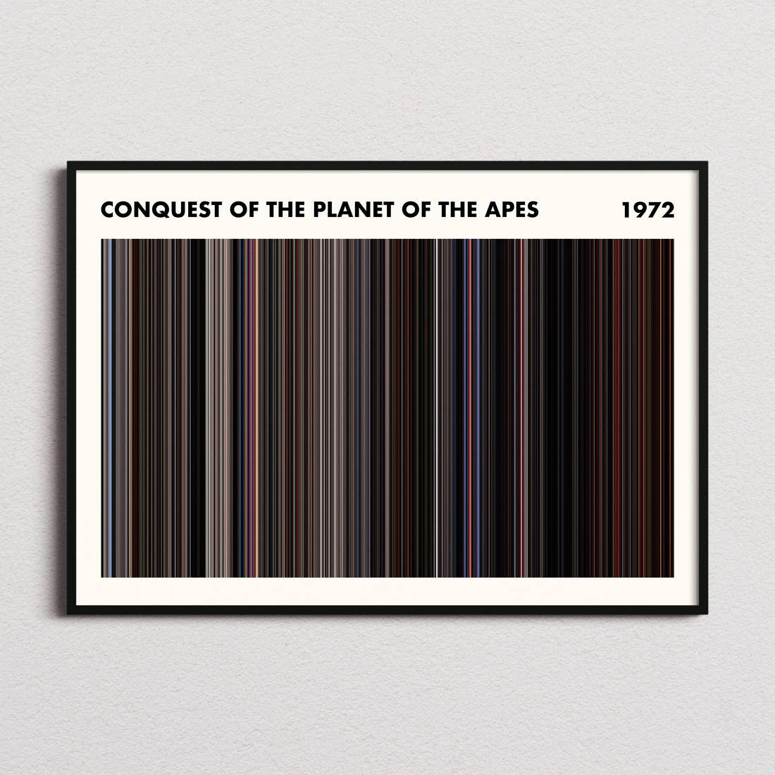 Conquest of the Planet of the Apes Movie Barcode Poster - Simplified