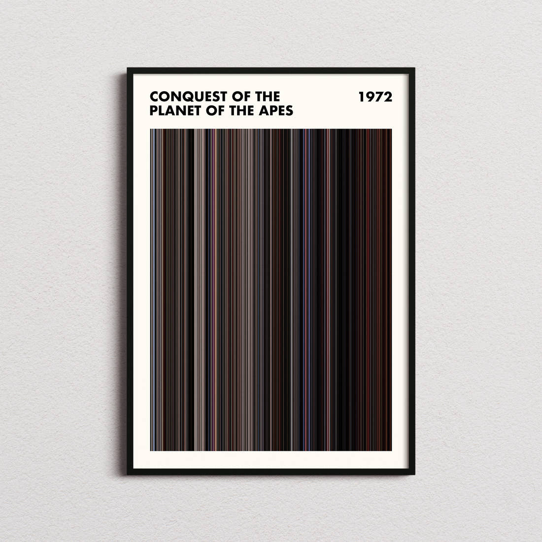 Conquest of the Planet of the Apes Movie Barcode Poster - Simplified