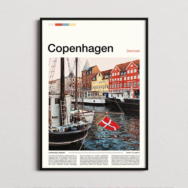 Copenhagen - Danish Flag On A Boat - Travel Print