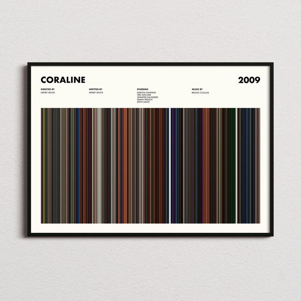 Coraline Movie Barcode Poster