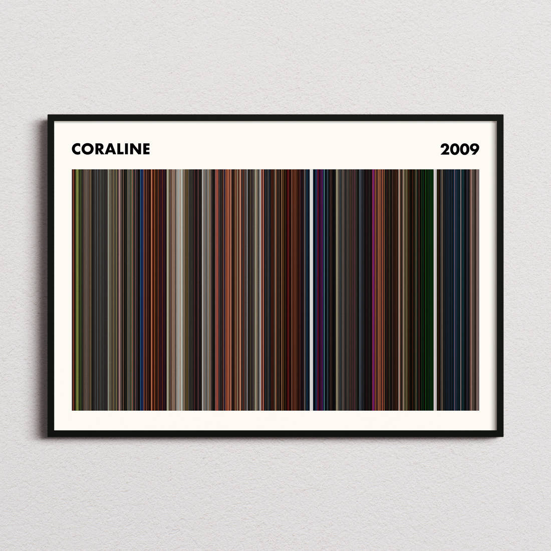 Coraline Movie Barcode Poster - Simplified
