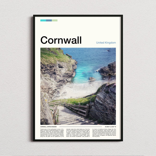 Cornwall - Steps Down To The Cove - Travel Print