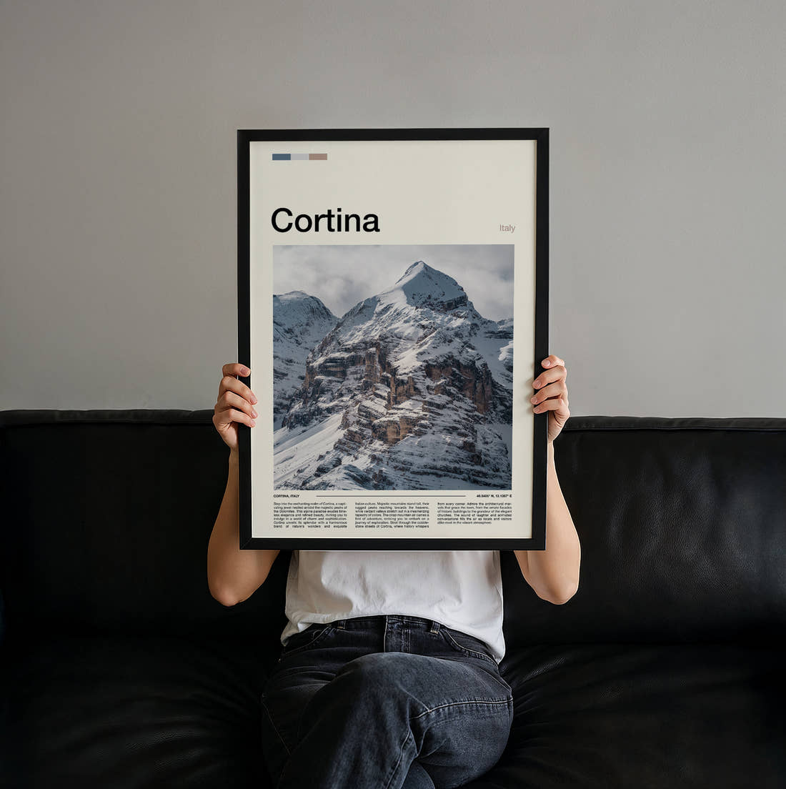 Cortina Travel Print held up by hand to show the size of the print