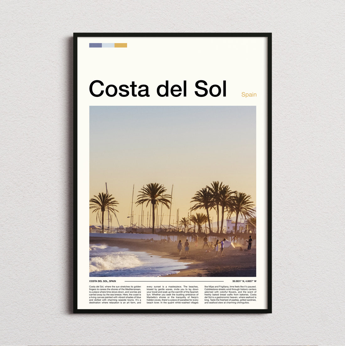 Costa del Sol - Palm Trees On The Beach - Travel Print