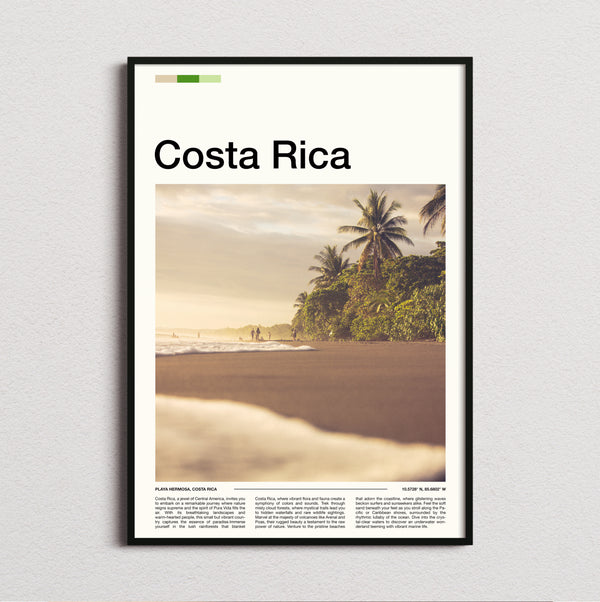 Costa Rica - Palm Trees On The Beach - Travel Print