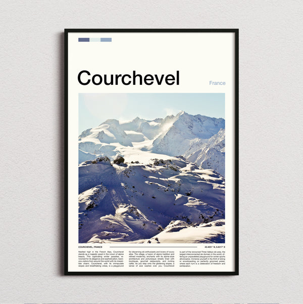 Courchevel - Snowy Ski Slopes - Travel Print