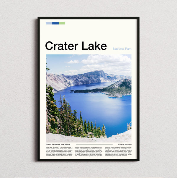 Crater Lake - Wizard Island From The Rim - Travel Print