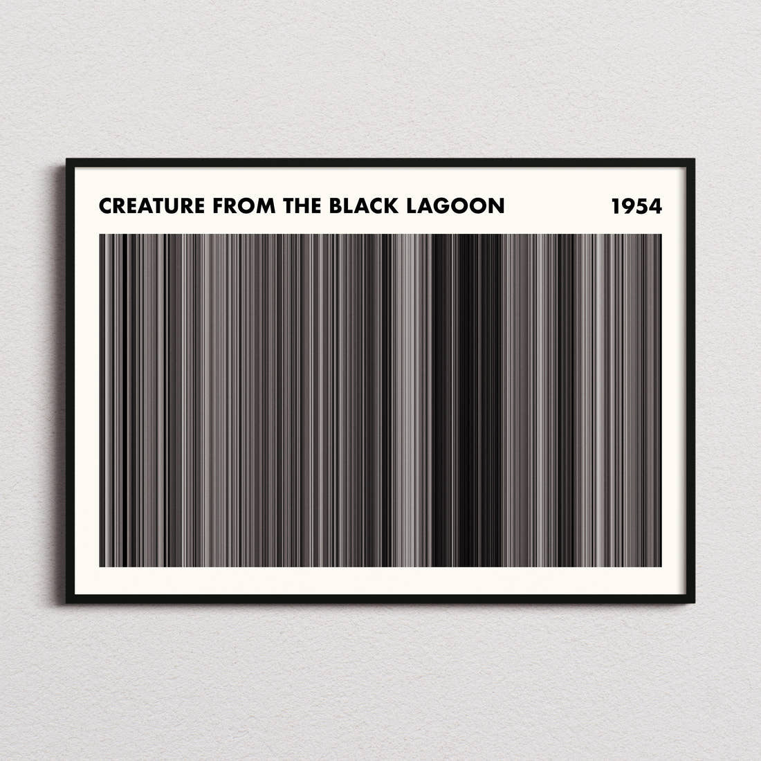 Creature from the Black Lagoon Movie Barcode Poster - Simplified