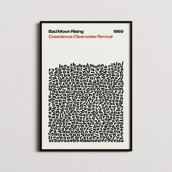 Creedence Clearwater Revival Bad Moon Rising Lyric Print