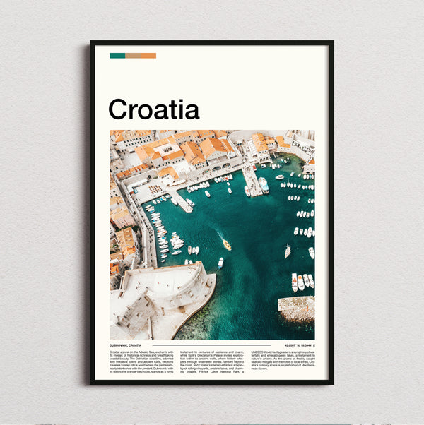 Croatia - Harbour From Above - Travel Print