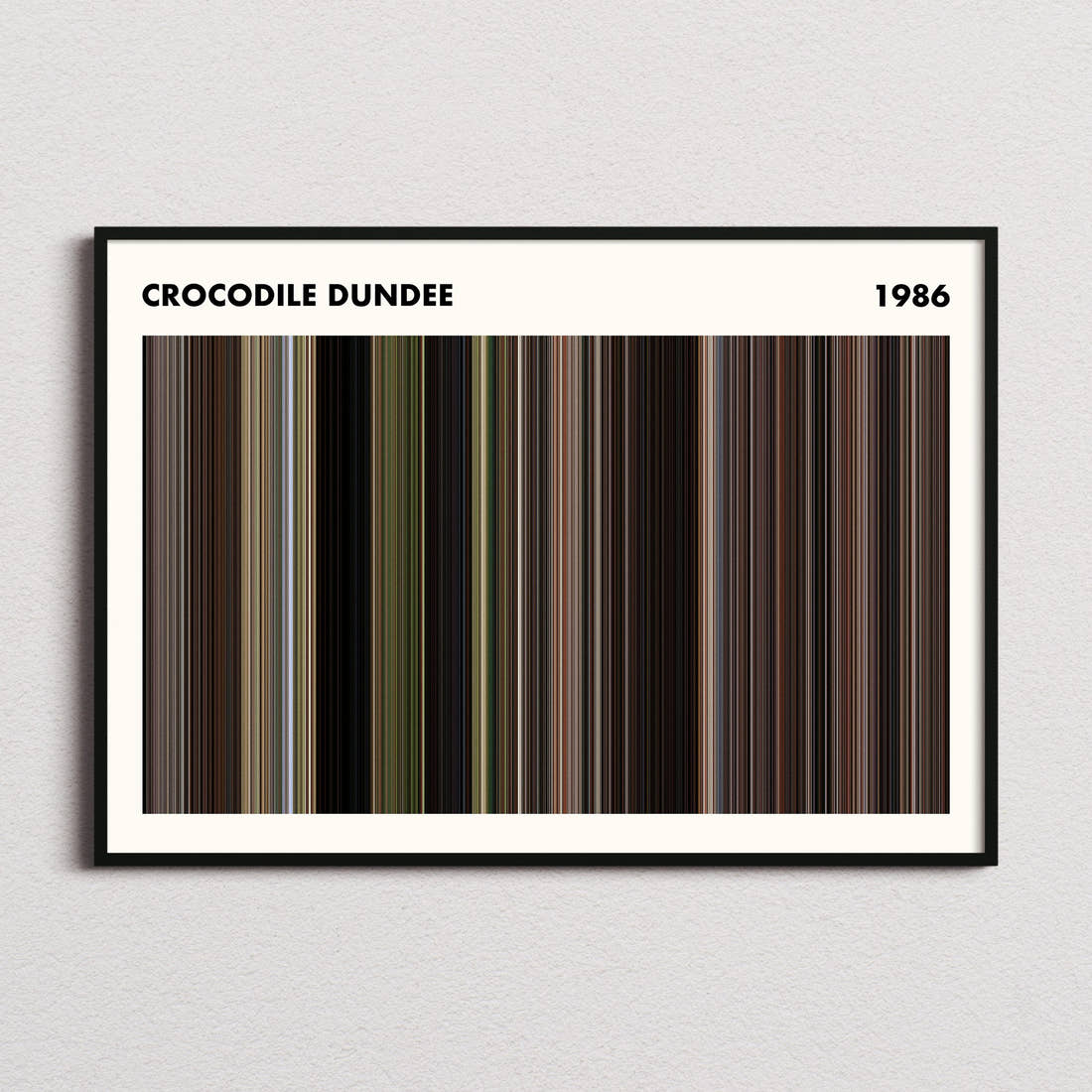 Crocodile Dundee Movie Barcode Poster - Simplified