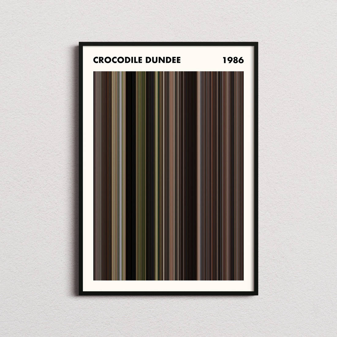 Crocodile Dundee Movie Barcode Poster - Simplified