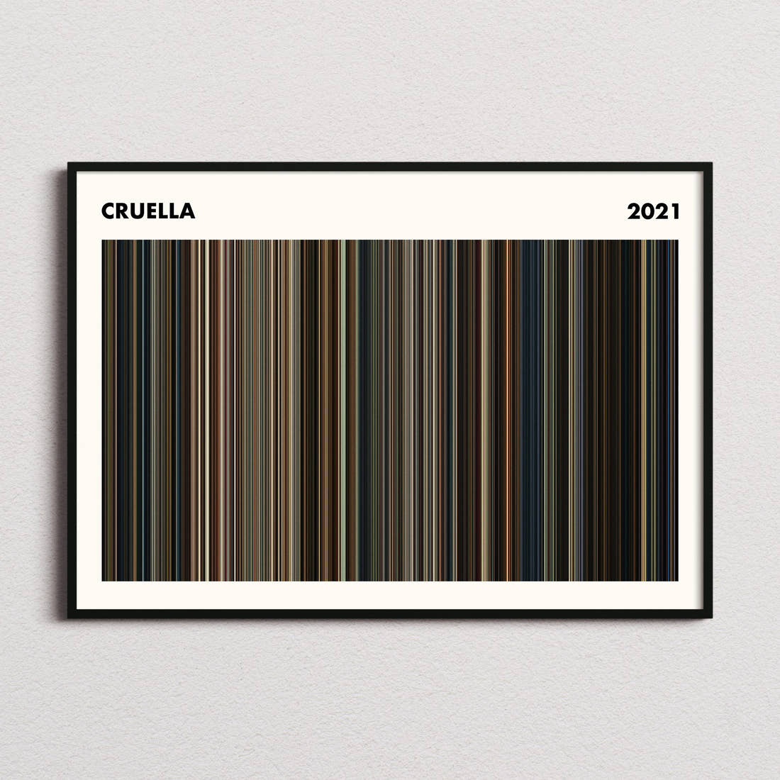 Cruella Movie Barcode Poster - Simplified