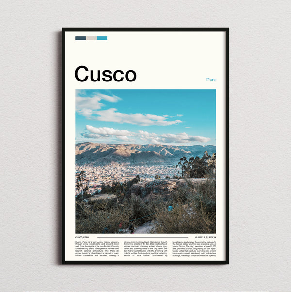Cusco - City Below Snowy Peaks - Travel Print