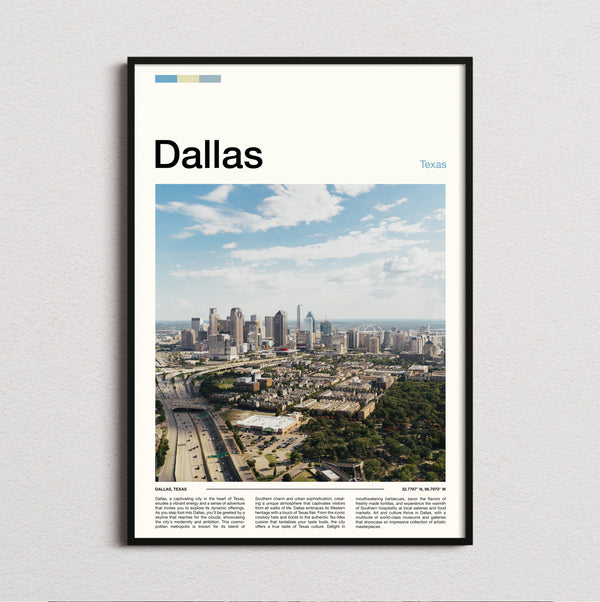 Dallas - Downtown Skyline - Travel Print