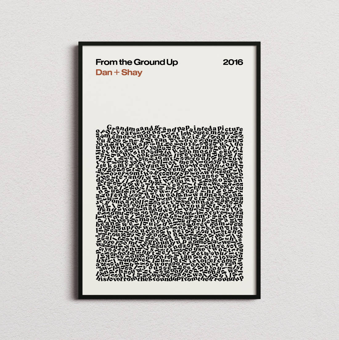 Dan + Shay From the Ground Up Lyric Print in the cream colourway, framed
