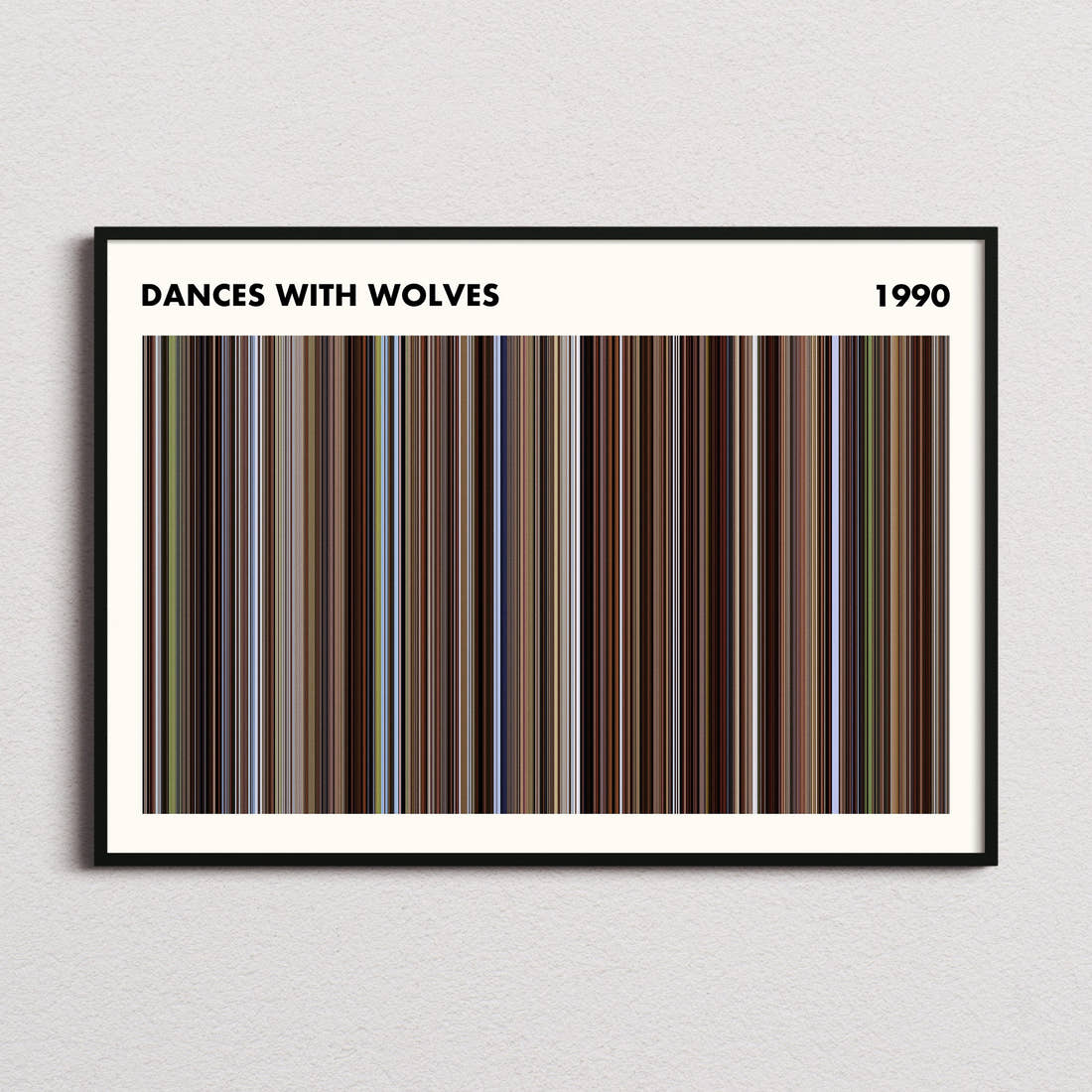 Dances With Wolves Movie Barcode Poster - Simplified
