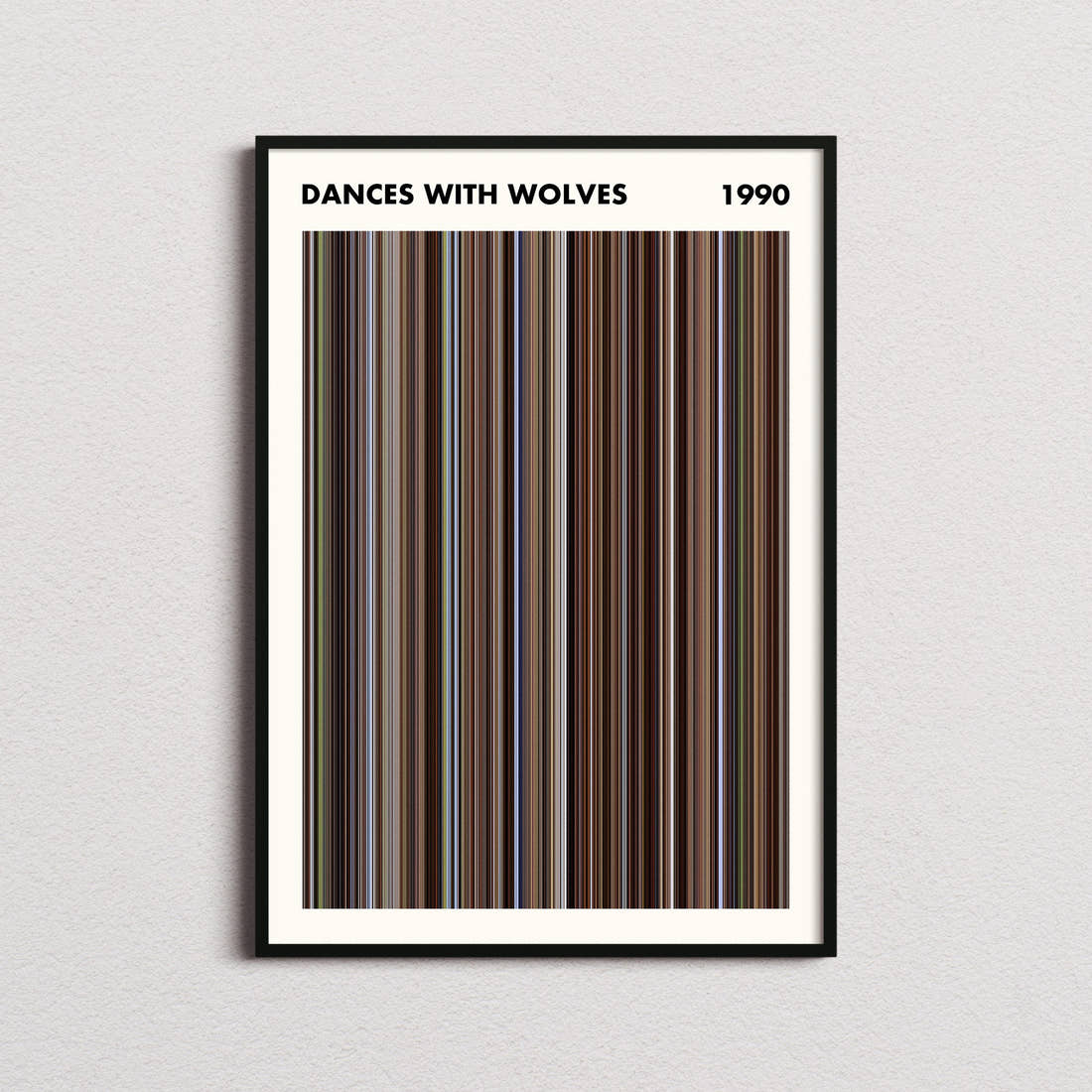 Dances with Wolves Movie Barcode Poster - Simplified