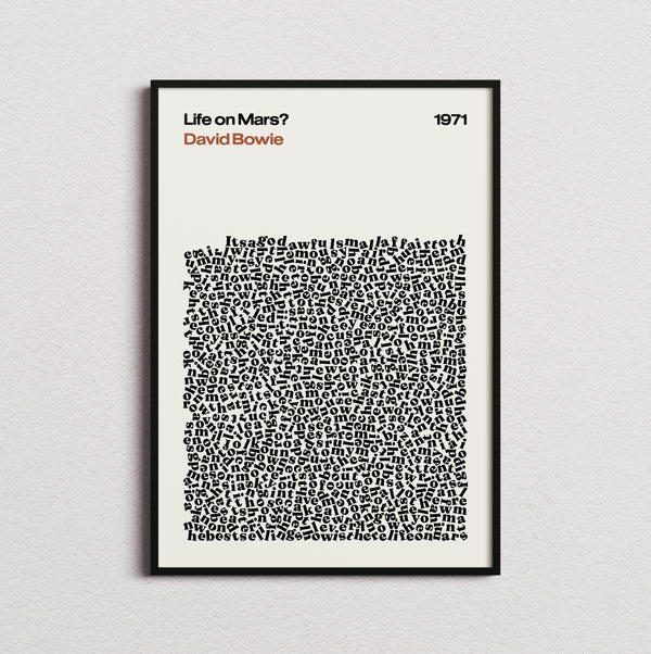David Bowie Life on Mars? Lyric Print